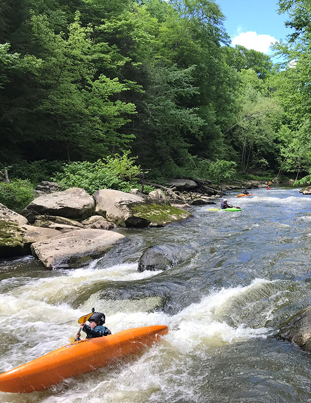 Kayakers on a River