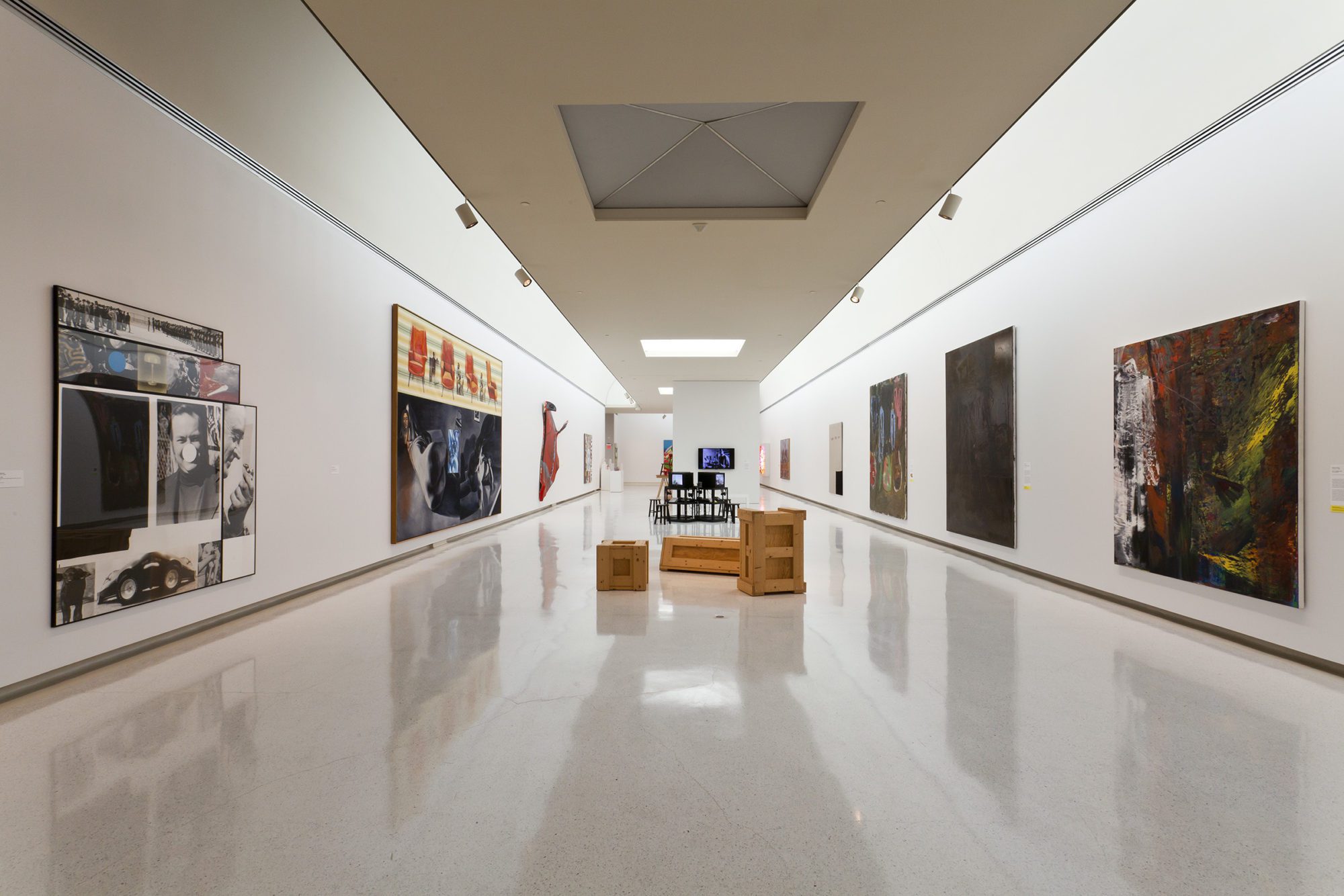 hallway view of exhibit at the carnegie museum of art in pittsburgh