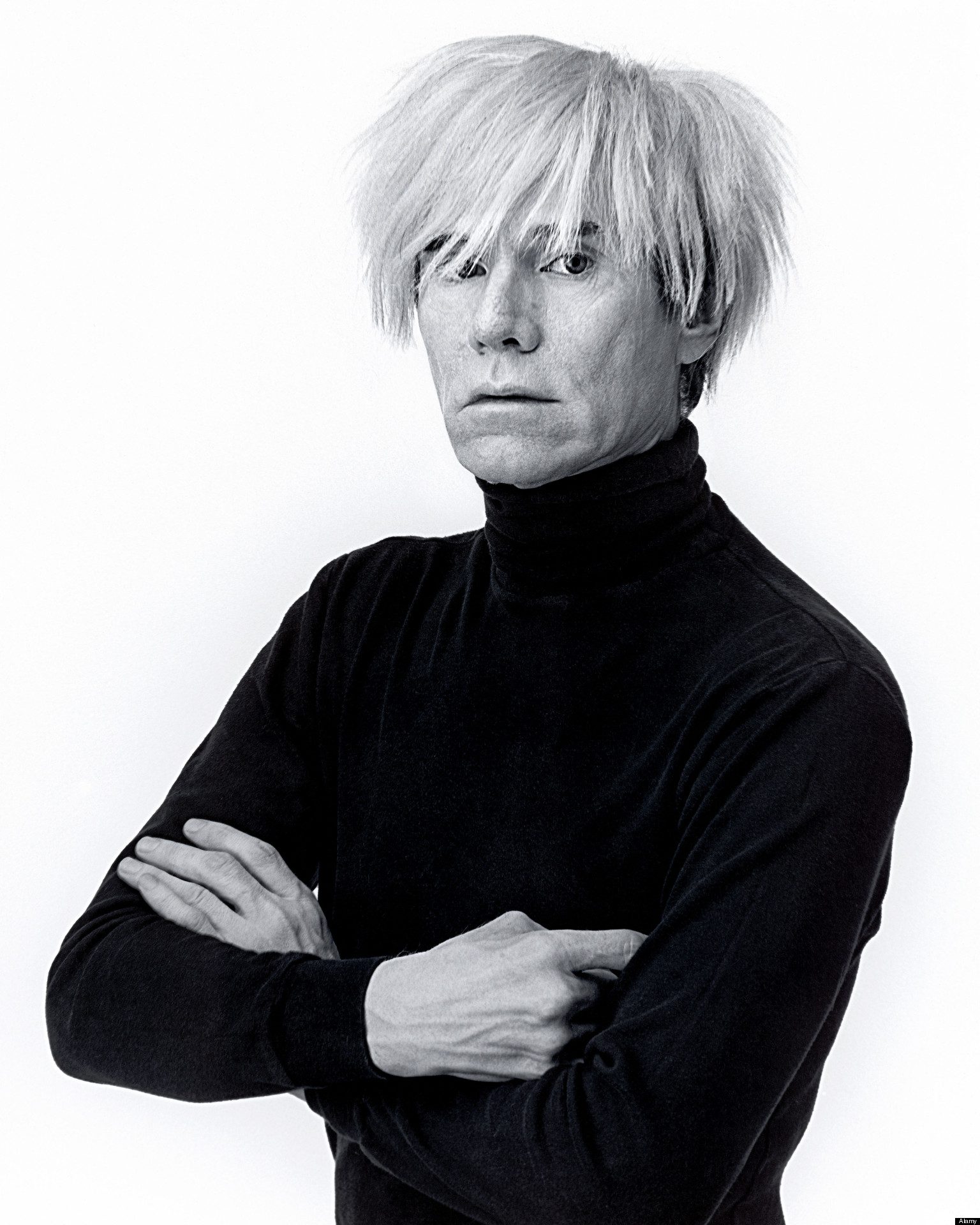Andy Warhol portrait in black and white