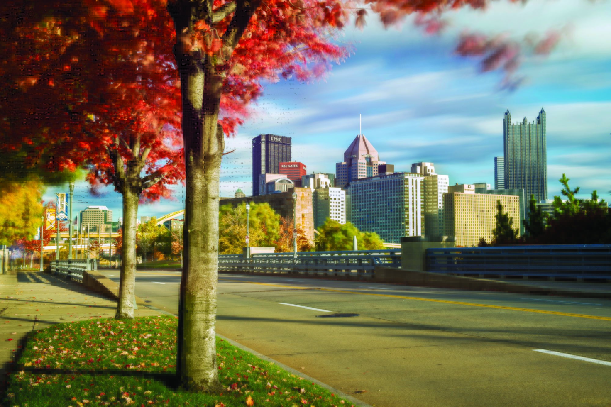 A view of Pittsburgh in the fall season