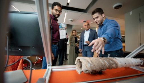 Carnegie Mellon University students explaining infrastructure mechanisms