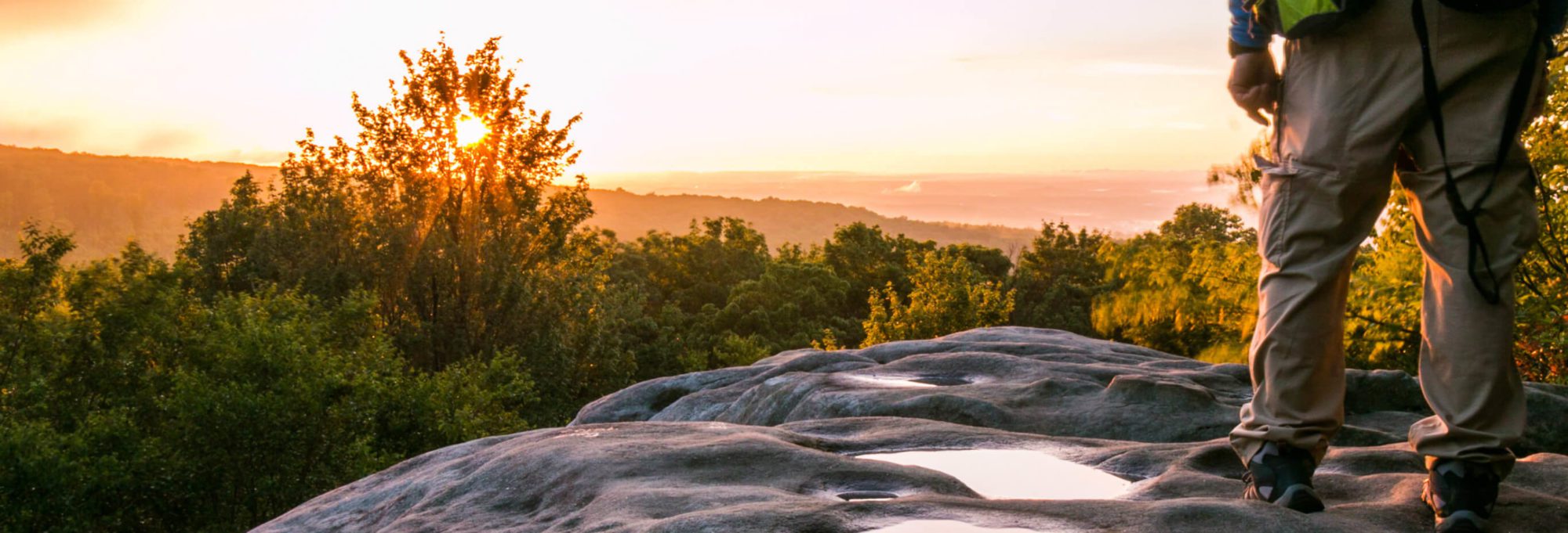 Pittsburgh region mountain top view during sunset