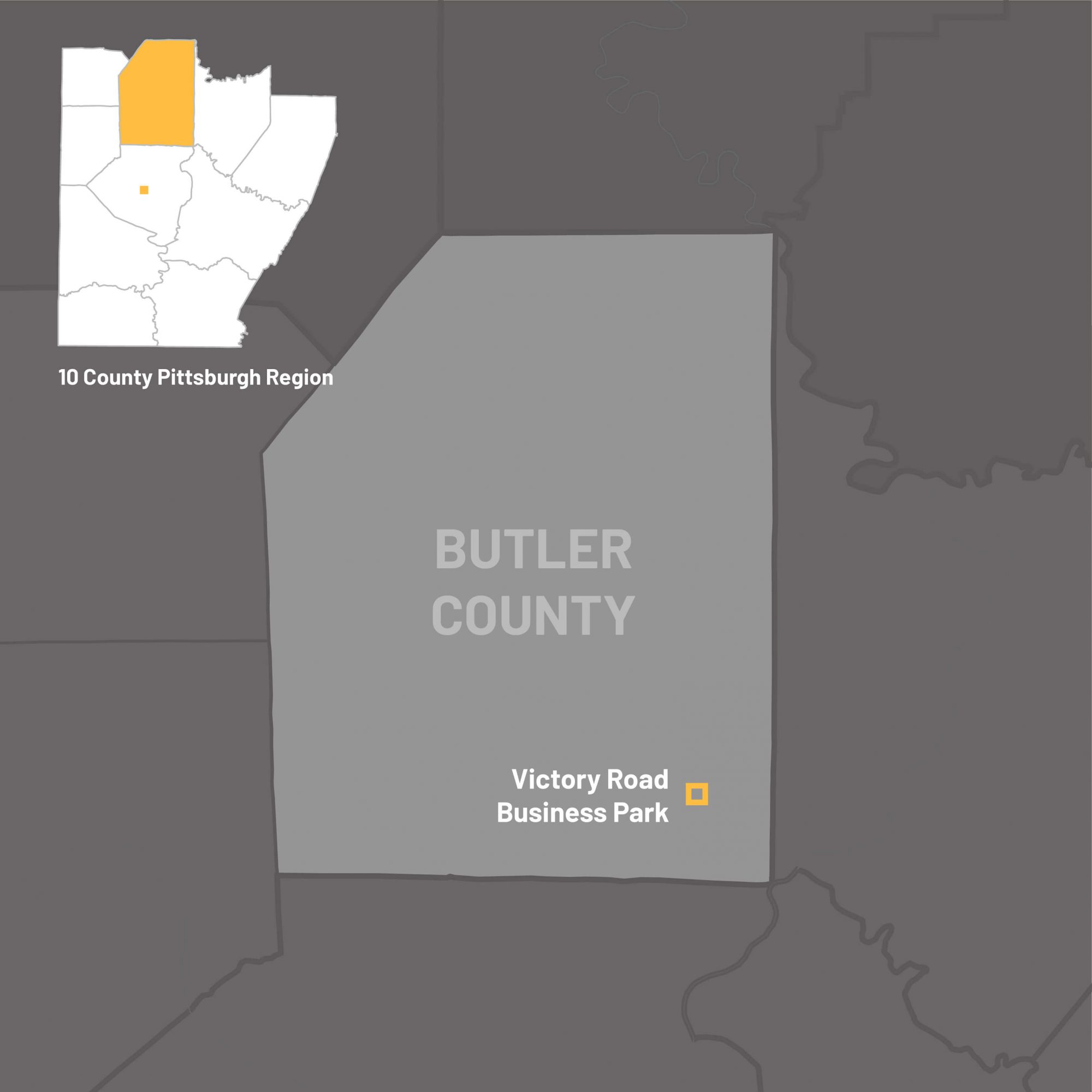 Map of Butler County Pennsylvania