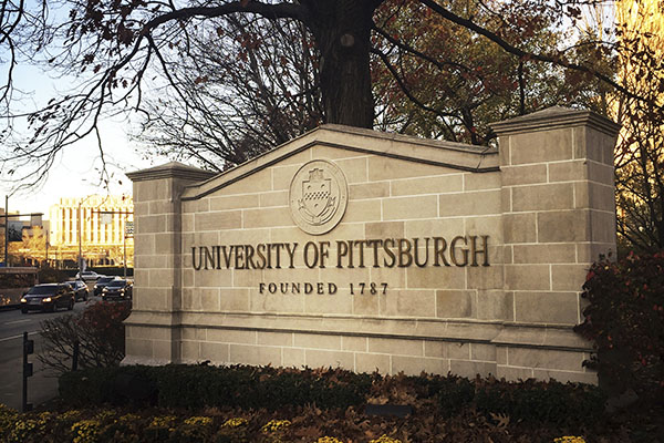 The University of Pittsburgh sign