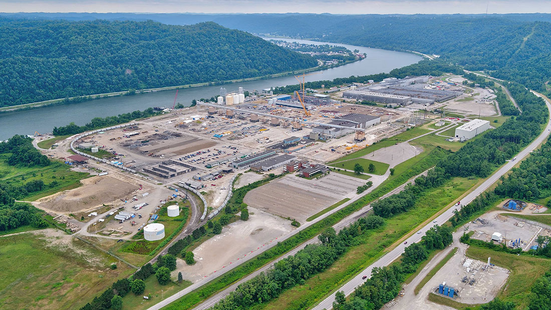 An aerial view of Long Ridge Energy in Pittsburgh