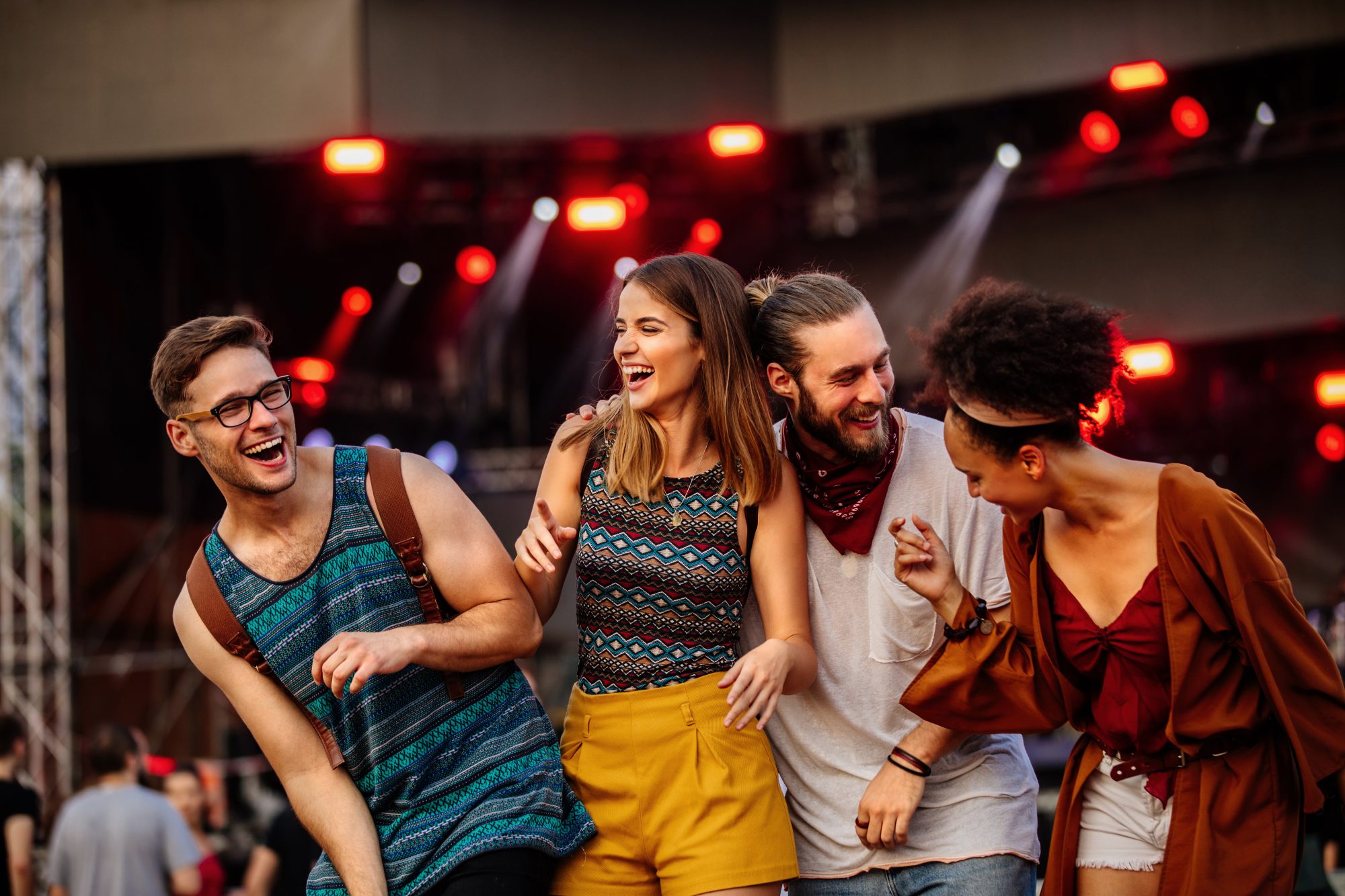 A group of young people enjoying a concert in Pittsburgh