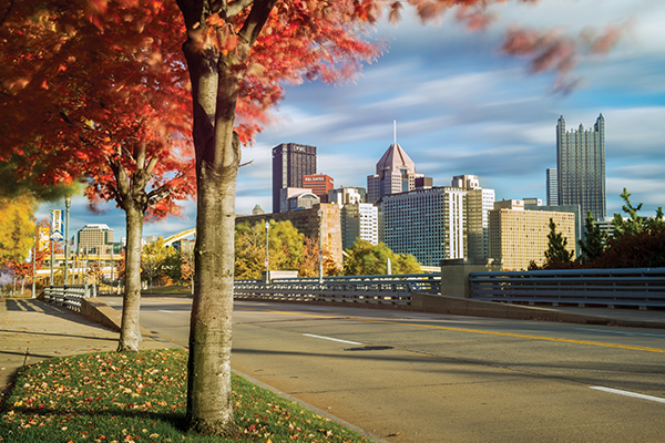 A view of Pittsburgh in the fall season