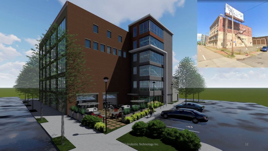 A rendering of Astrobotic’s second facility, under development, in Pittsburgh, Pa