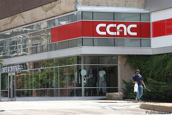 View of the entrance to the CCAC campus. 