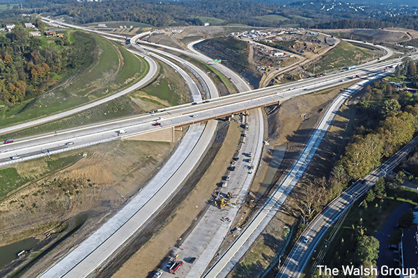 Aerial of the Southern Beltway under construction. 