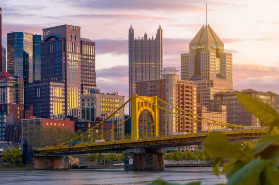 Colorful skyline of Pittsburgh