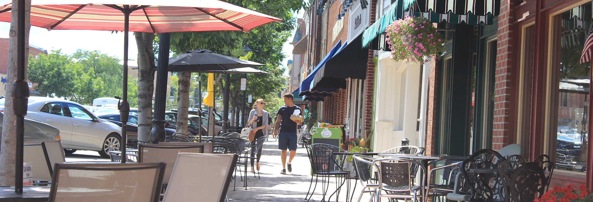 Couple walking down the main street in Beaver