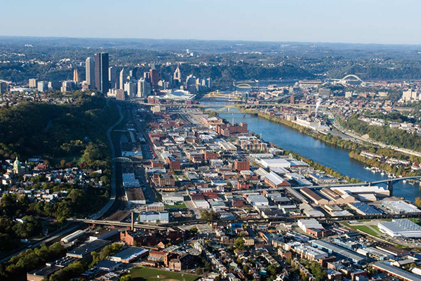 Aerial view of Strip District