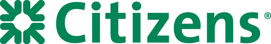 The word Citizens in green font with a sunburst-looking green symbol to the left of the words, and the registered trademark symbol above the final "S."