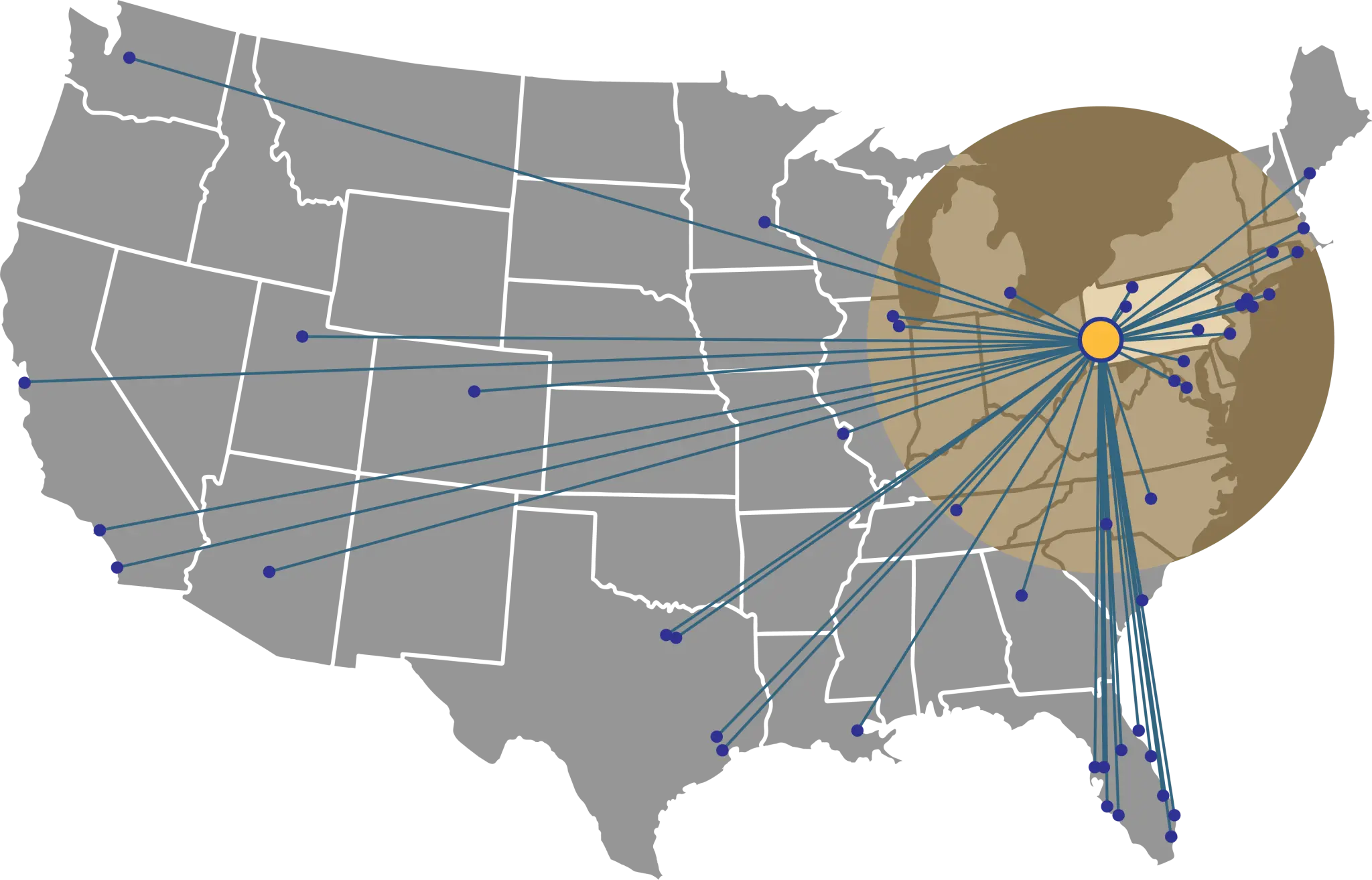 FLIGHT-CONNECTION-MAP-2048×1314 Map of flights connecting pittsburgh to the US